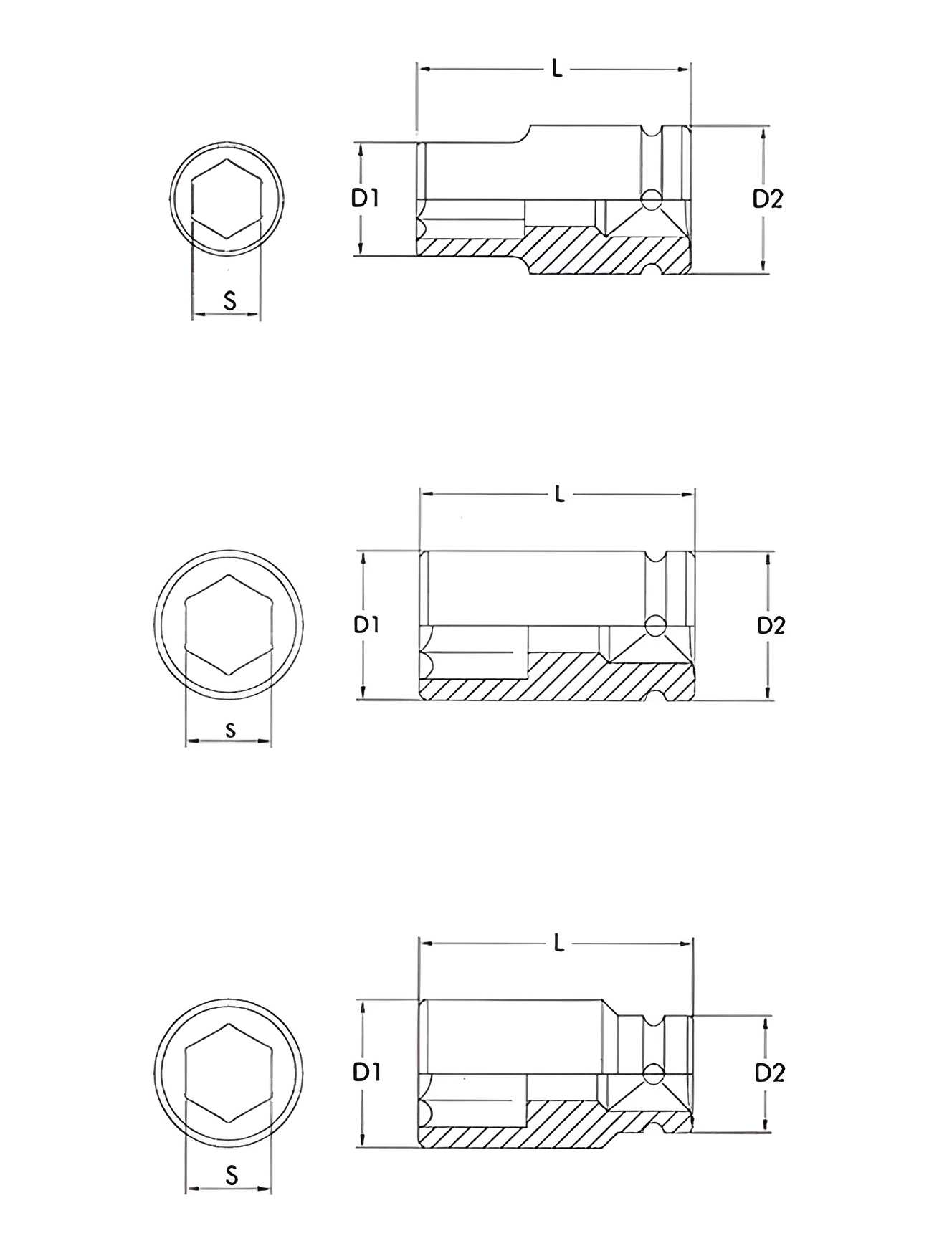 Hình ảnh 1 của mặt hàng Bộ 9 đầu tuýp 1" 27-50mm LICOTA