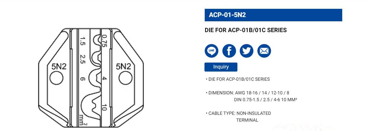 Hình ảnh 1 của mặt hàng Đầu bấm cosse LICOTA ACP-01-5N2