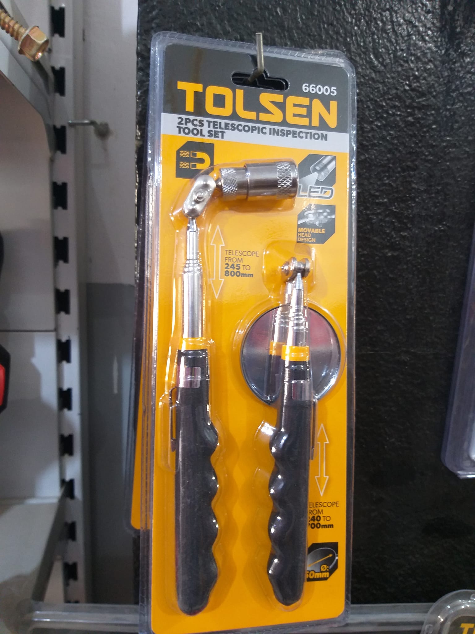 Hình ảnh 7 của mặt hàng Bộ công cụ nam châm nhặt vật có đèn led và gương 5LBS Tolsen 66005
