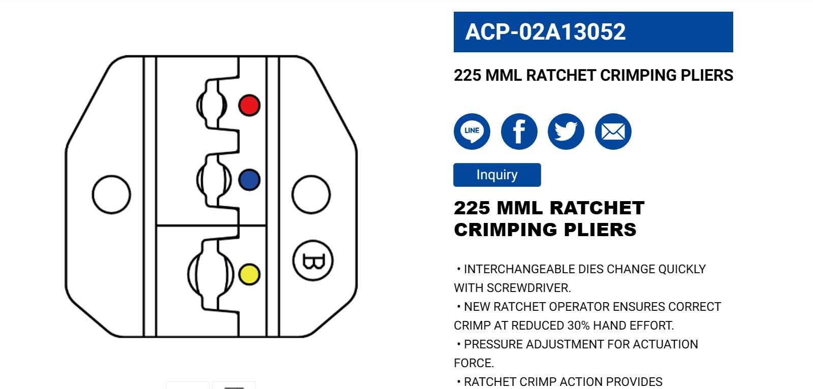 Hình ảnh 2 của mặt hàng Kìm bấm cosse 225mm LICOTA ACP-02A13052