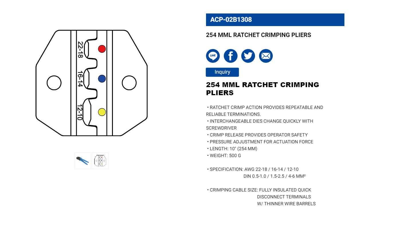 Hình ảnh 12 của mặt hàng Kìm bấm cosse 254mm LICOTA ACP-02B1308