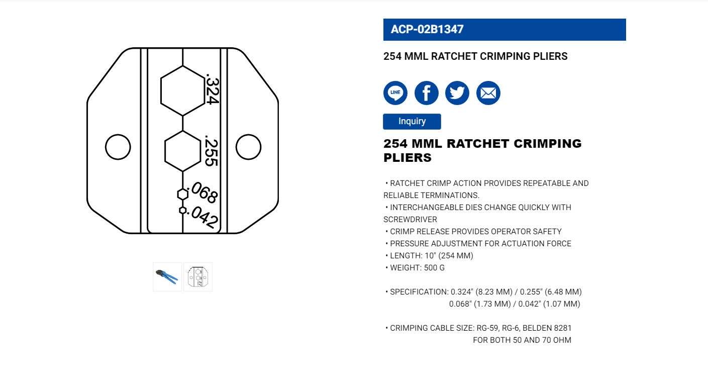 Hình ảnh 12 của mặt hàng Kìm bấm cosse 254mm LICOTA ACP-02B1347