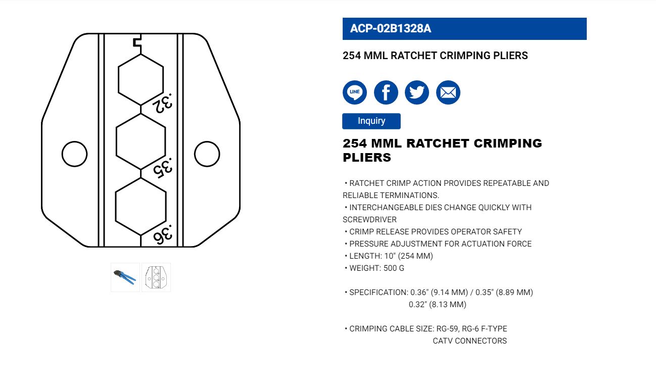 Hình ảnh 12 của mặt hàng Kìm bấm cosse 254mm LICOTA ACP-02B1328A