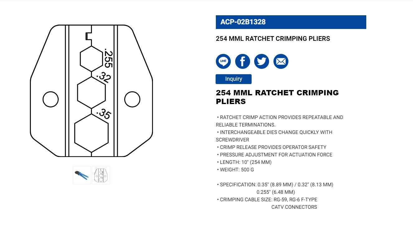 Hình ảnh 12 của mặt hàng Kìm bấm cosse 254mm LICOTA ACP-02B1328