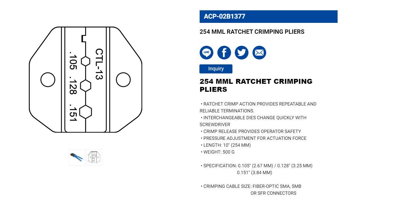 Hình ảnh 12 của mặt hàng Kìm bấm cosse 254mm LICOTA ACP-02B1377