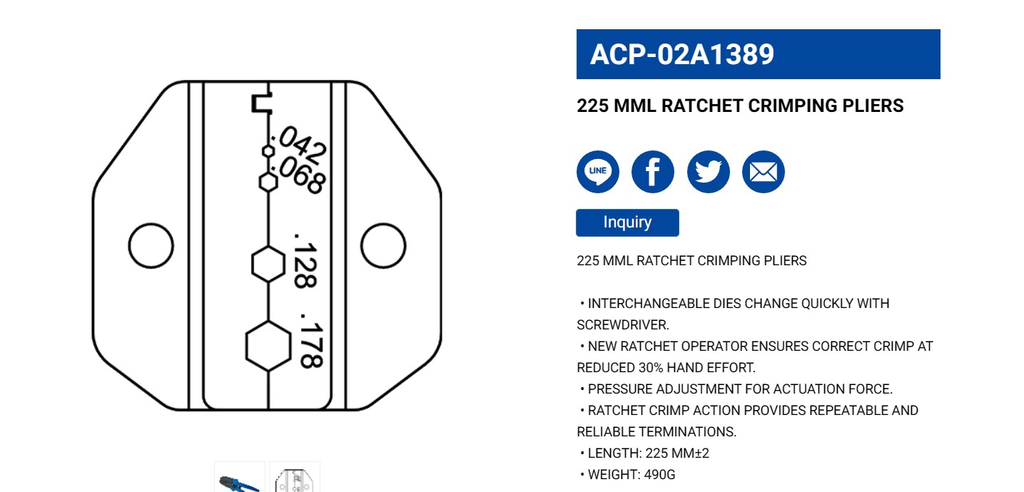 Hình ảnh 2 của mặt hàng Kìm bấm cosse 225mm LICOTA ACP-02A1389