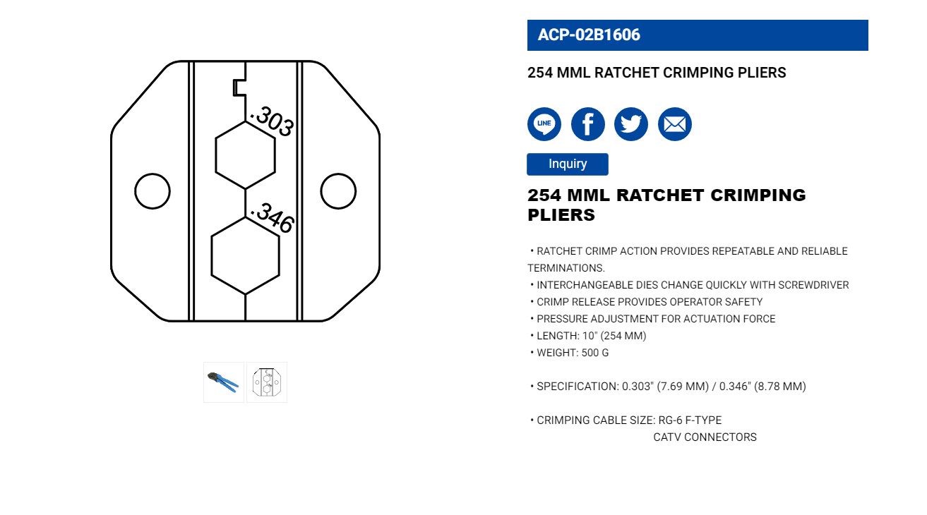 Hình ảnh 12 của mặt hàng Kìm bấm cosse 254mm LICOTA ACP-02B1606