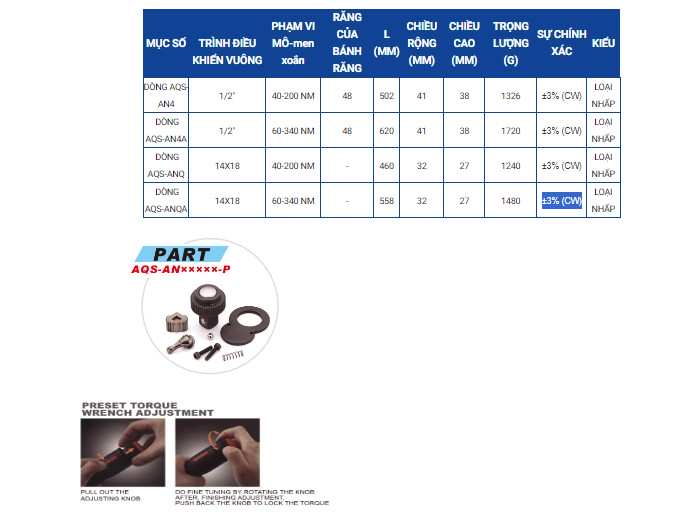 Hình ảnh 1 của mặt hàng Cần nổ cân lực bằng núm cán 1/2inch (60-340 Nm) LICOTA