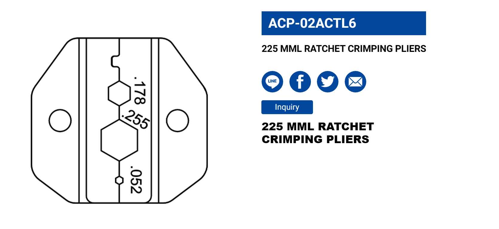 Hình ảnh 2 của mặt hàng Kìm bấm cosse 225mm LICOTA ACP-02ACTL6