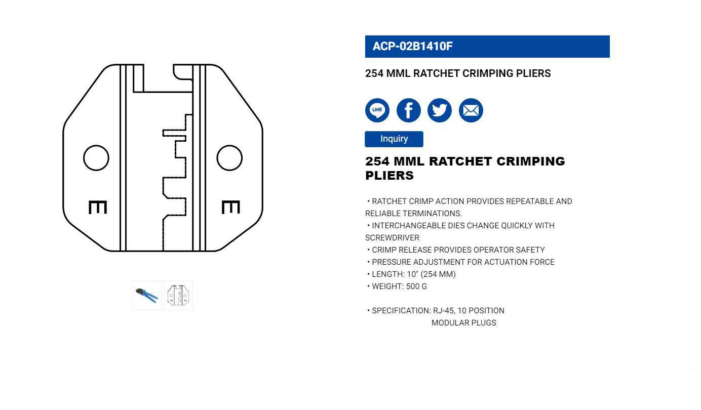 Hình ảnh 12 của mặt hàng Kìm bấm cosse 254mm LICOTA ACP-02B1410F