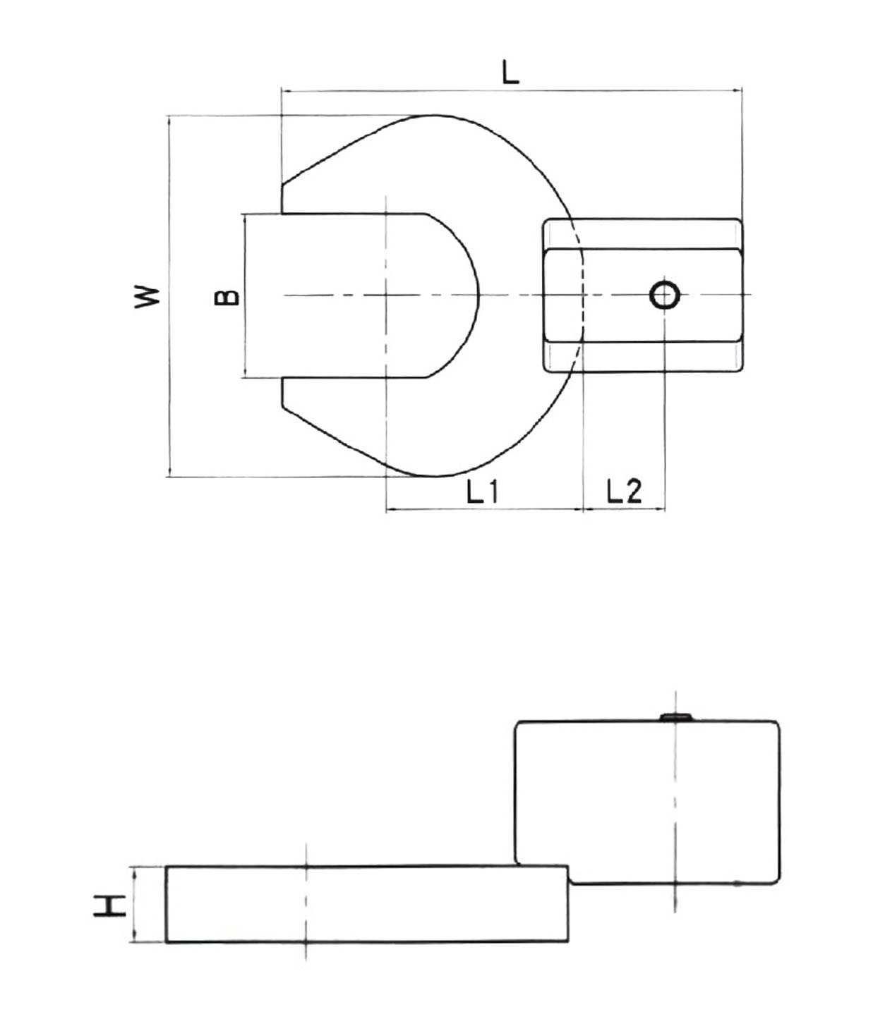 Hình ảnh 1 của mặt hàng Đầu cờ lê lực miệng hở 20x28.5mm (65mm) LICOTA