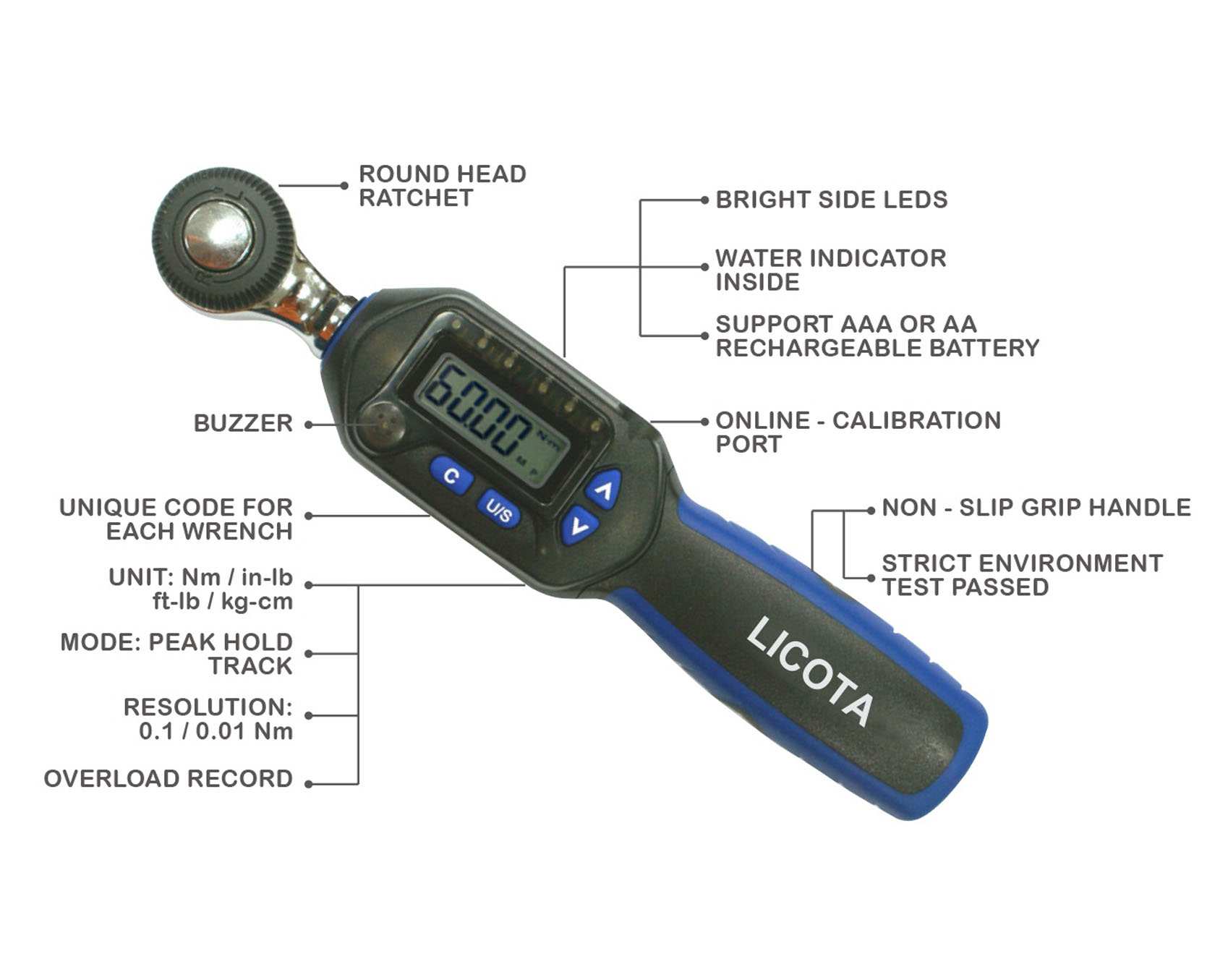 Hình ảnh 1 của mặt hàng Cần siết lực điện tử 1/2 inch (135Nm) LICOTA