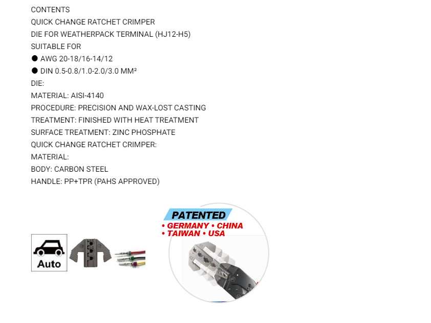 Hình ảnh 2 của mặt hàng Kìm bấm cosse 8.7" LICOTA ACP-30001H5