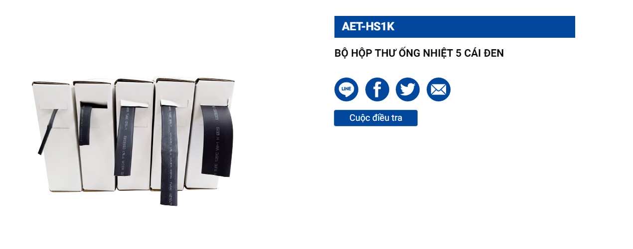 Hình ảnh 3 của mặt hàng Bộ 5 hộp ống co nhiệt đen LICOTA AET-HS1K