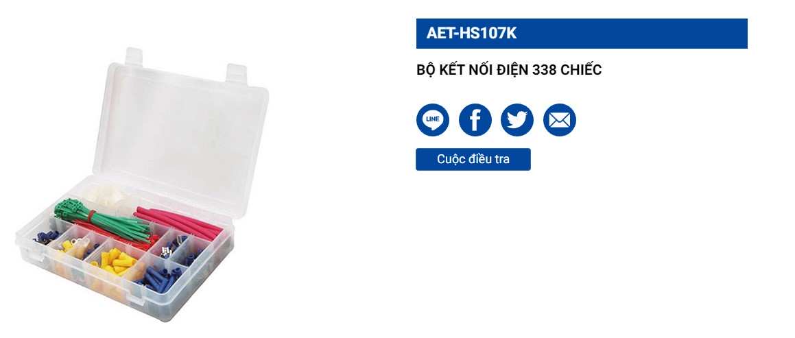 Hình ảnh 3 của mặt hàng Bộ nối dây điện 338 chi tiết LICOTA AET-HS107K