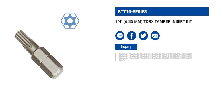 Hình ảnh 3 của mặt hàng Mũi bắt vít mũi hoa thị có lỗ T25Hx25mm LICOTA