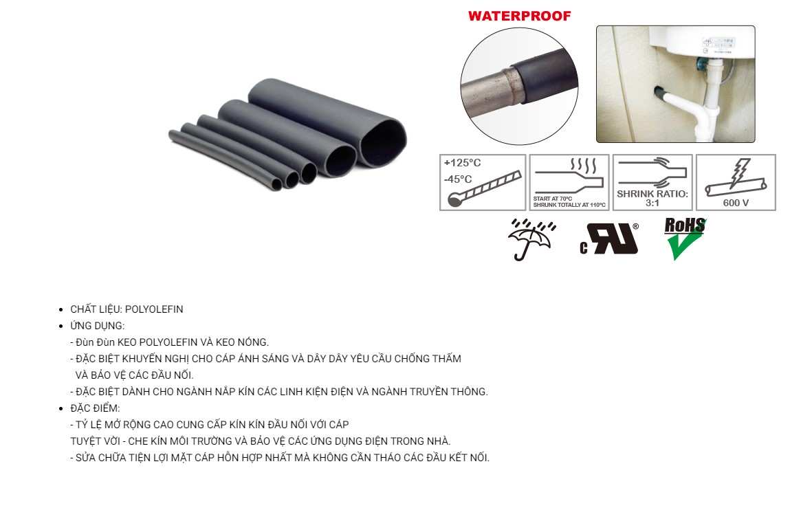 Hình ảnh 1 của mặt hàng Bộ ống co nhiệt lót keo 22 cái LICOTA AET-HS205K