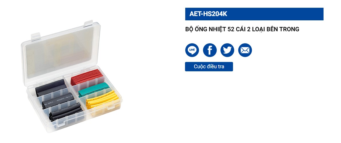 Hình ảnh 4 của mặt hàng Bộ ống co nhiệt 52 cái 2 loại LICOTA AET-HS204K