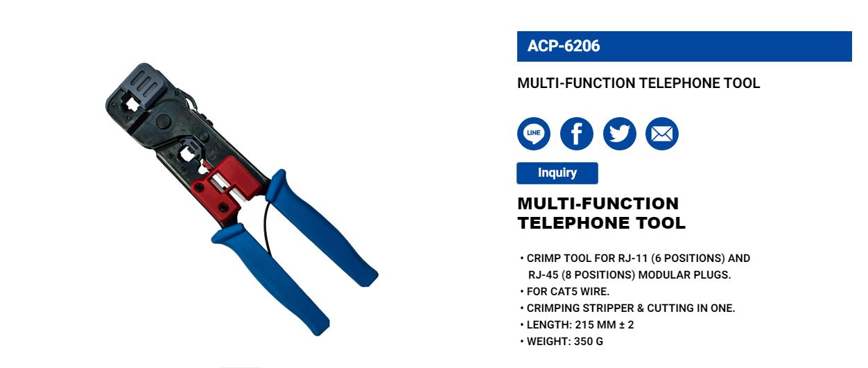 Hình ảnh 1 của mặt hàng Kìm bấm mạng LICOTA ACP-6206