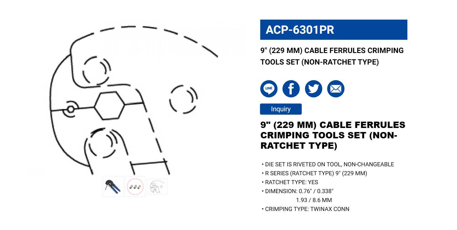 Hình ảnh 3 của mặt hàng Kìm bóp jack 9" LICOTA ACP-6301PR