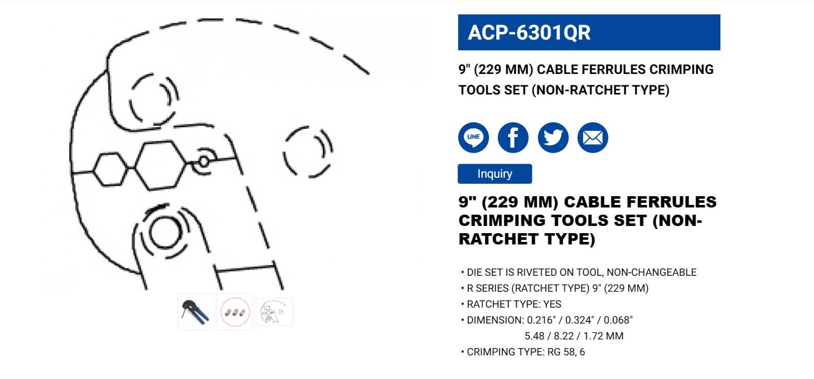 Hình ảnh 3 của mặt hàng Kìm bóp jack 9" LICOTA ACP-6301QR