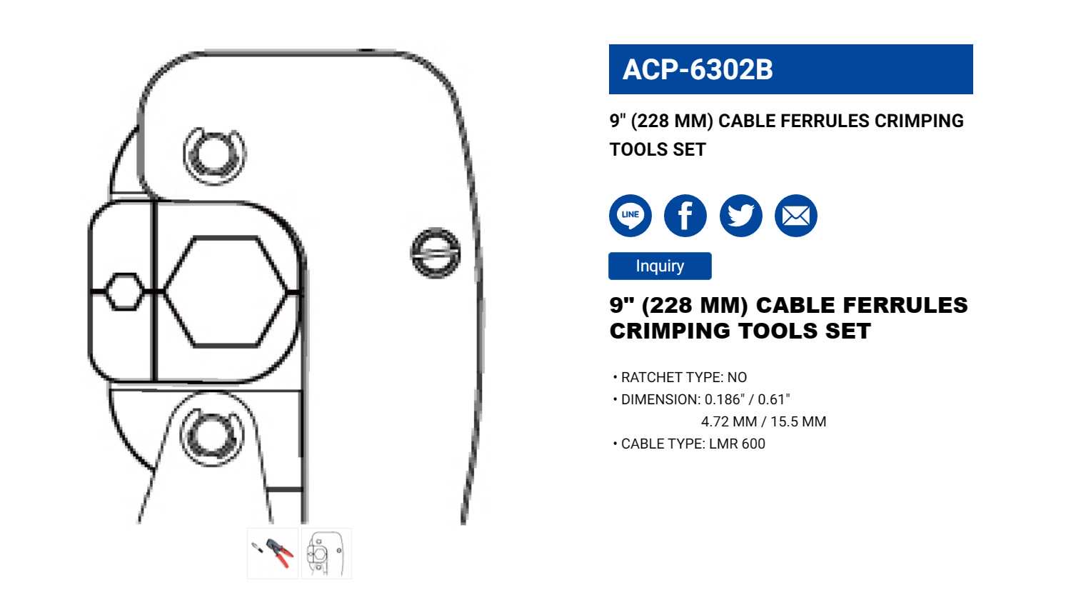 Hình ảnh 2 của mặt hàng Kìm bóp jack 9" LICOTA ACP-6302B