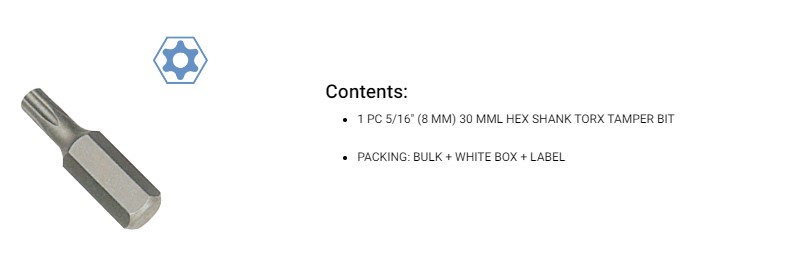 Hình ảnh 3 của mặt hàng Mũi vít đóng hoa thị có lỗ T45H x 30mm LICOTA