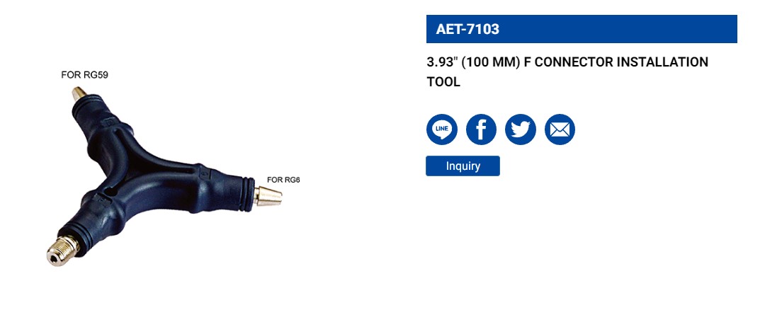 Hình ảnh 2 của mặt hàng Dụng cụ tháp lắp đầu nối F 3.93" LICOTA AET-7103