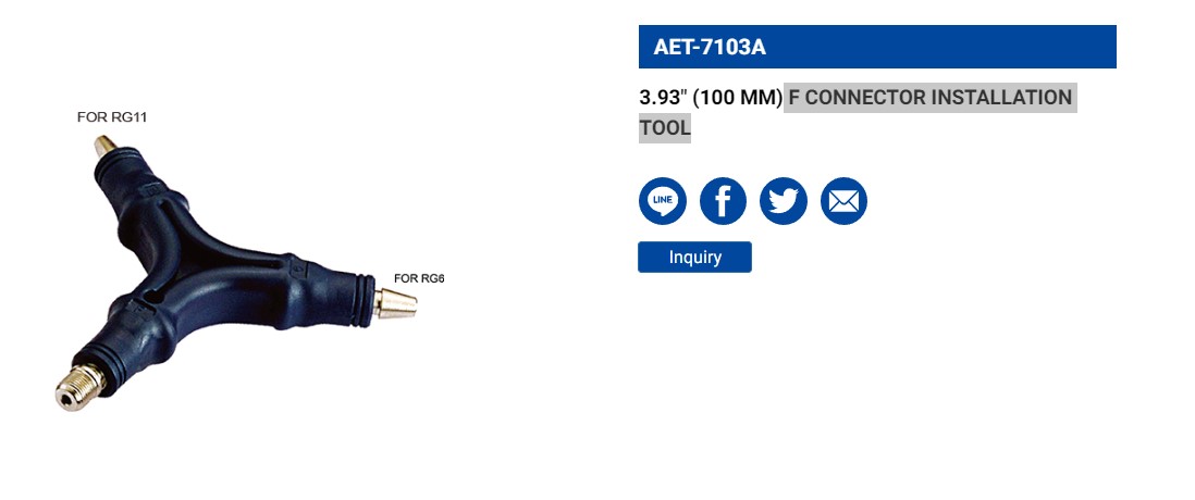 Hình ảnh 2 của mặt hàng Dụng cụ tháp lắp đầu nối F 3.93" LICOTA AET-7103A