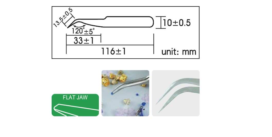 Hình ảnh 1 của mặt hàng Nhíp gắp linh kiện đầu cong 116mm LICOTA AET-7112