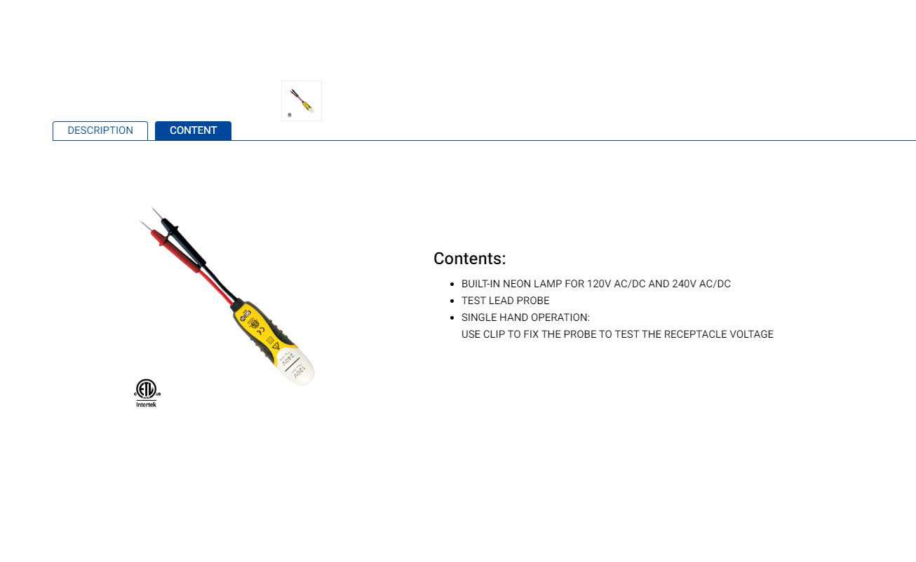 Hình ảnh 3 của mặt hàng Dụng cụ thử điện 2 đầu kim LICOTA AET-8011