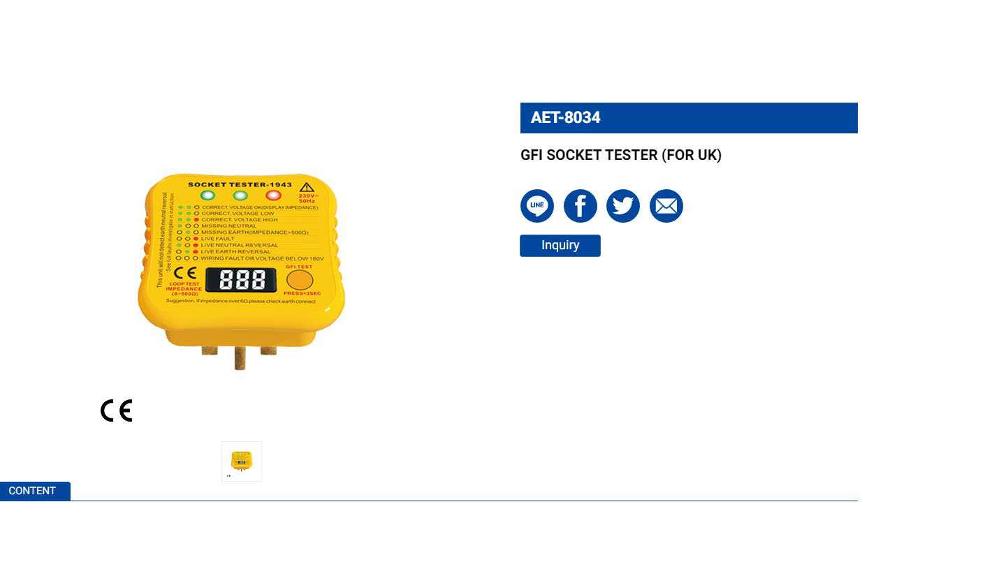 Hình ảnh 5 của mặt hàng Thiết bị kiểm tra ổ cắm điện LICOTA AET-8034