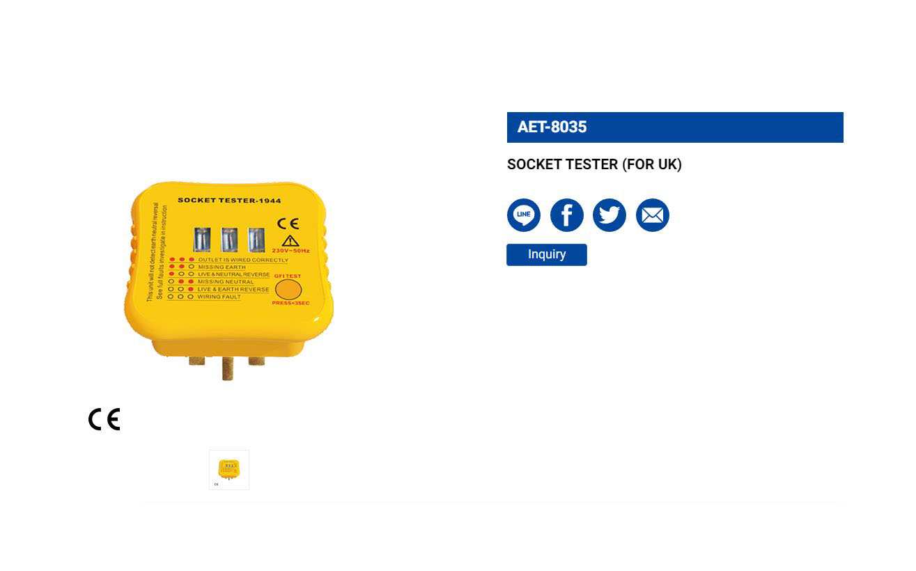 Hình ảnh 4 của mặt hàng Thiết bị kiểm tra ổ cắm điện LICOTA AET-8035