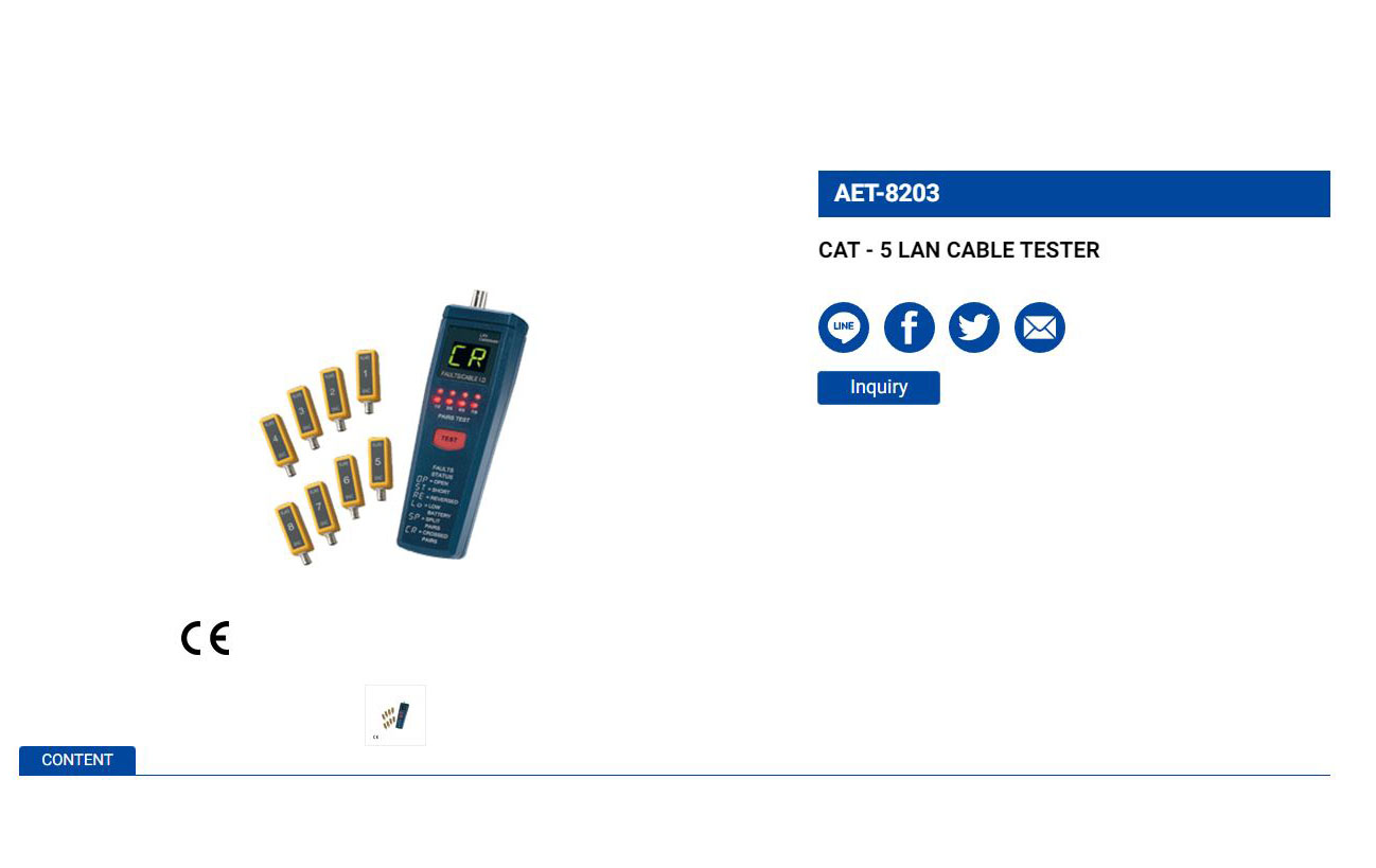 Hình ảnh 1 của mặt hàng Máy kiểm tra cáp mạng Cat-5 LICOTA AET-8203