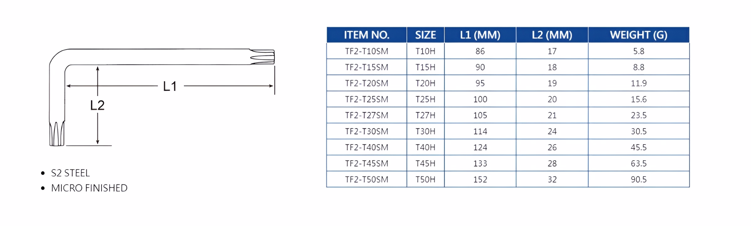 Hình ảnh 1 của mặt hàng Bộ 9 cây lục giác đầu bông có lỗ chữ L loại dài LICOTA