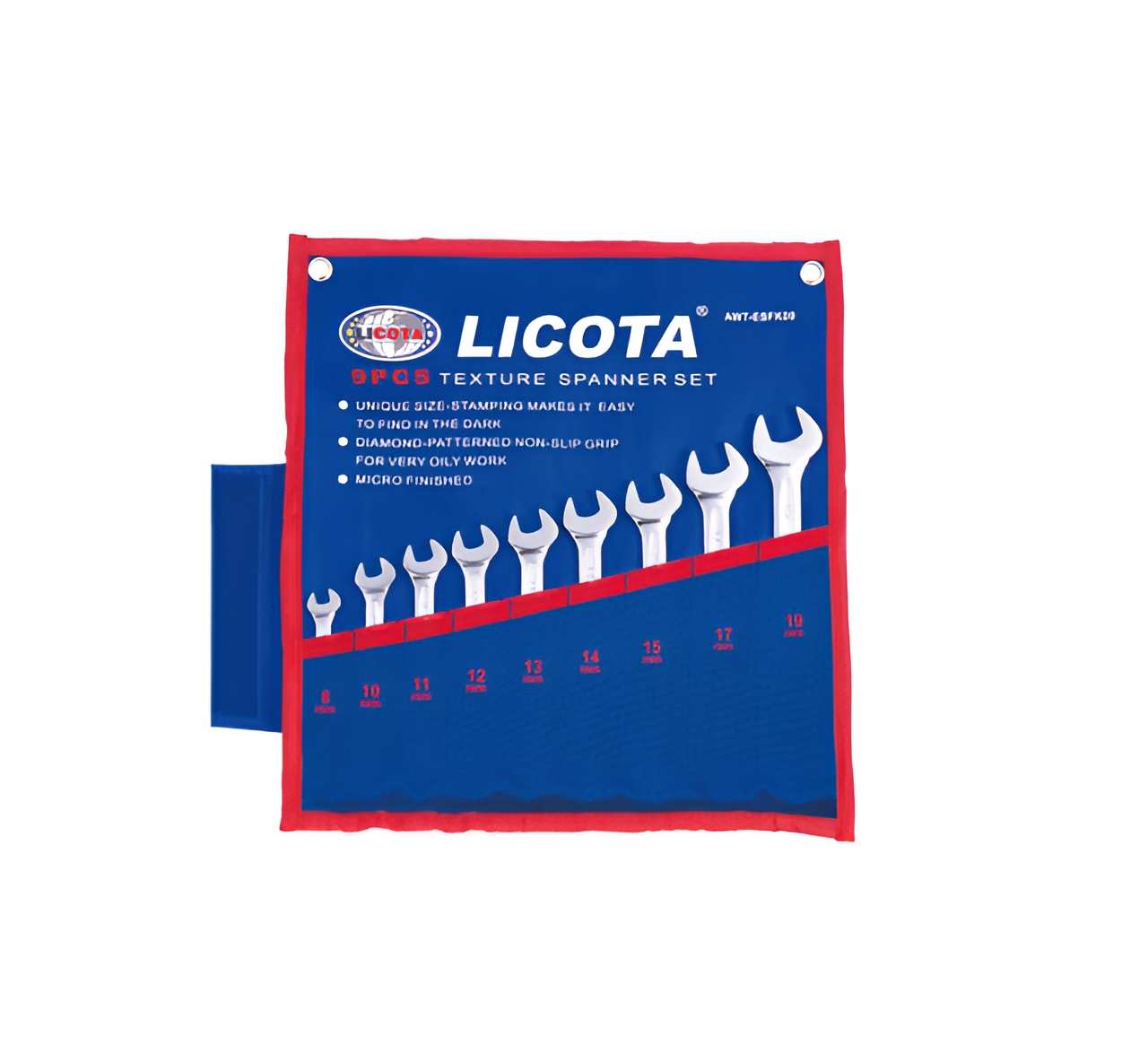 Hình ảnh 1 của mặt hàng Bộ 9 cờ lê vòng miệng (8-19mm) LICOTA LICOTA