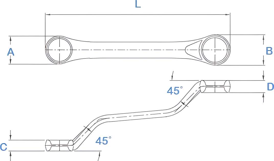 Hình ảnh 2 của mặt hàng Cờ lê 2 đầu vòng ngắn nghiêng 45 độ 16x18mm LICOTA