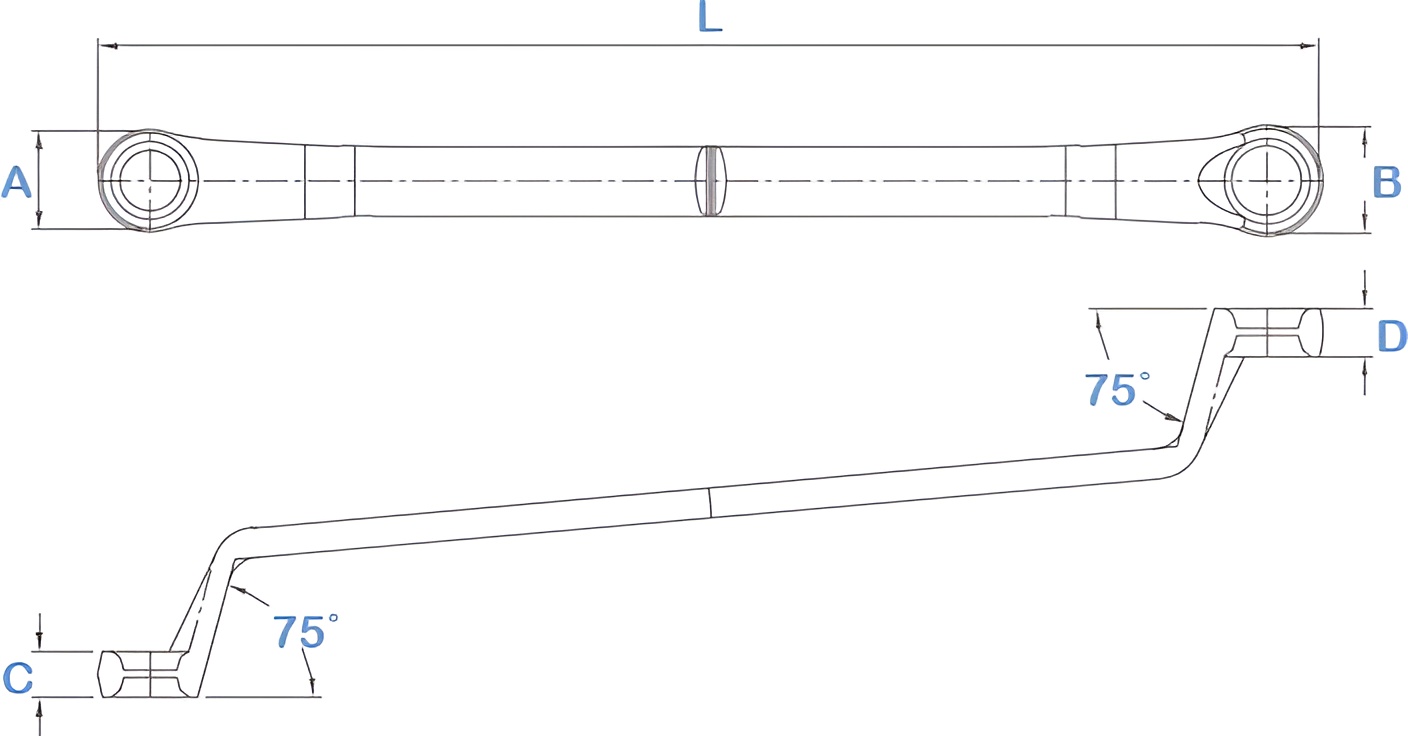 Hình ảnh 4 của mặt hàng Cờ lê 2 đầu vòng nghiêng 75 độ 21x23mm LICOTA