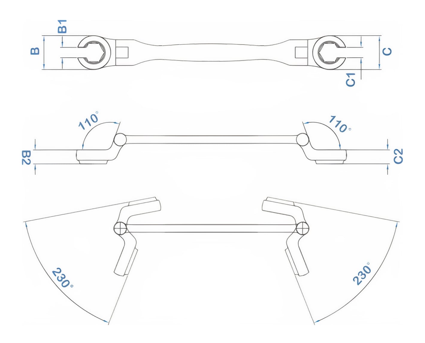 Hình ảnh 1 của mặt hàng Cờ lê mở ống dầu lắc léo 15x19mm LICOTA