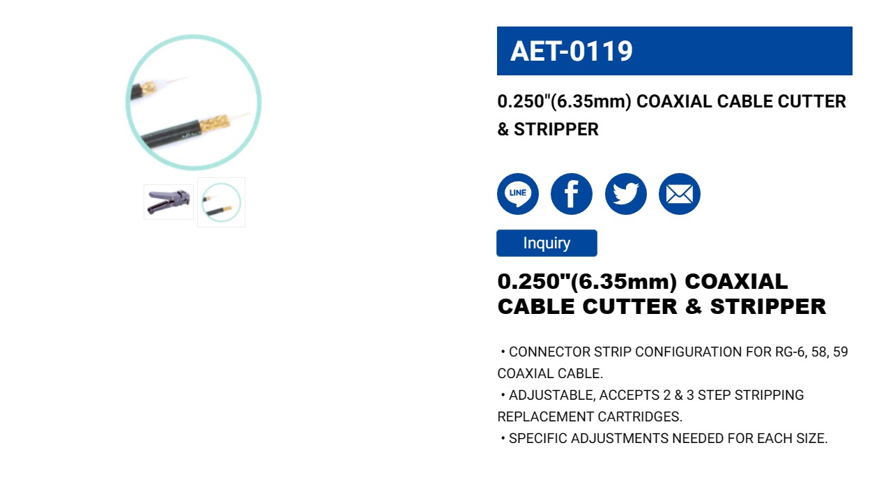 Hình ảnh 2 của mặt hàng Kéo cắt và tuốt dây đồng trục 6.35mm LICOTA AET-0119