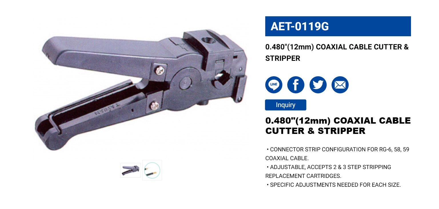 Hình ảnh 1 của mặt hàng Kéo cắt và tuốt dây đồng trục 12mm LICOTA AET-0119G