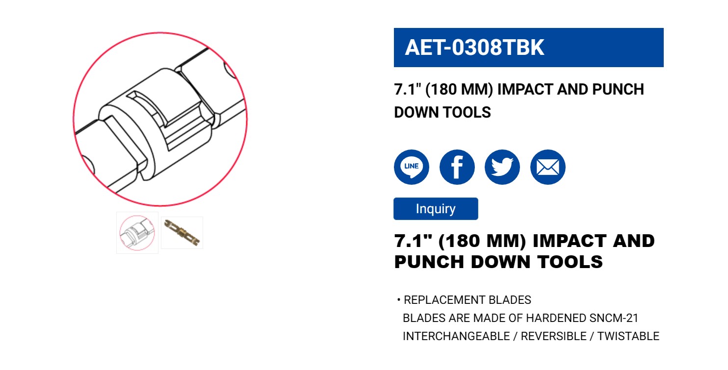 Hình ảnh 3 của mặt hàng Tool nhấn mạng 7.1" LICOTA AET-0308TBK