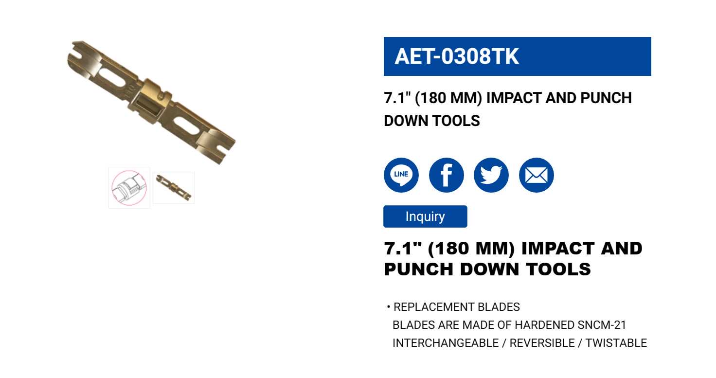 Hình ảnh 2 của mặt hàng Tool nhấn mạng 7.1" LICOTA AET-0308TK