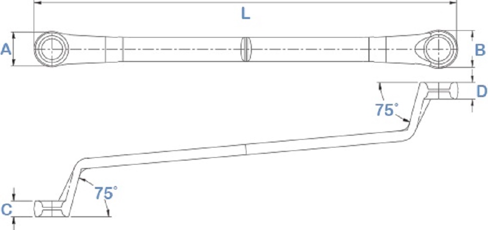 Hình ảnh 1 của mặt hàng Bộ 12 cờ lê 2 đầu vòng nghiêng 75 độ xi mờ LICOTA