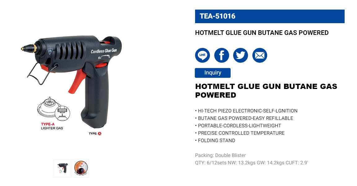 Hình ảnh 3 của mặt hàng Súng bán keo gas butan LICOTA TEA-51016