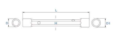 Hình ảnh 4 của mặt hàng Thanh vặn tuýp tuýp hai đầu 170mm LICOTA