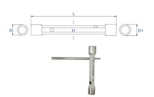 Hình ảnh 3 của mặt hàng Tuýp vặn hai đầu lục giác 20x22mm LICOTA