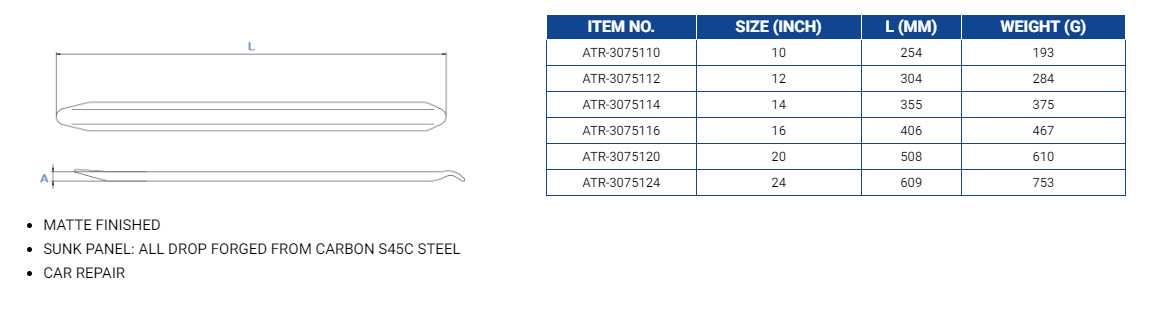 Hình ảnh 3 của mặt hàng Lơ via móc lốp 16 inch dài 406mm xi mờ LICOTA