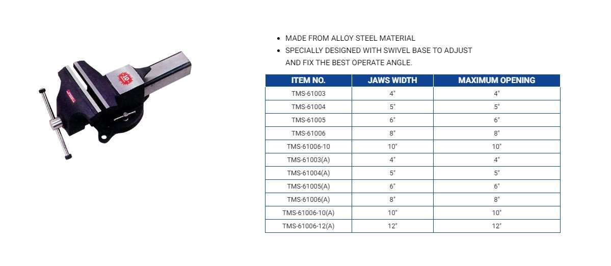 Hình ảnh 3 của mặt hàng Ê tô mâm xoay kẹp bàn 4" LICOTA TMS-61003A