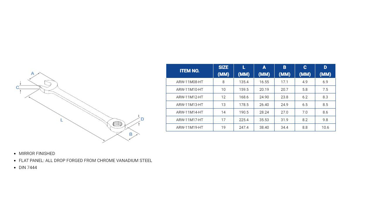 Hình ảnh 5 của mặt hàng Bộ 7 cờ lê vòng miệng tự động 8-19mm LICOTA